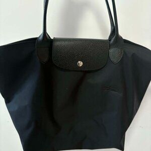 Longchamp Black Le Pliage Green Large Nylon Tote Bag